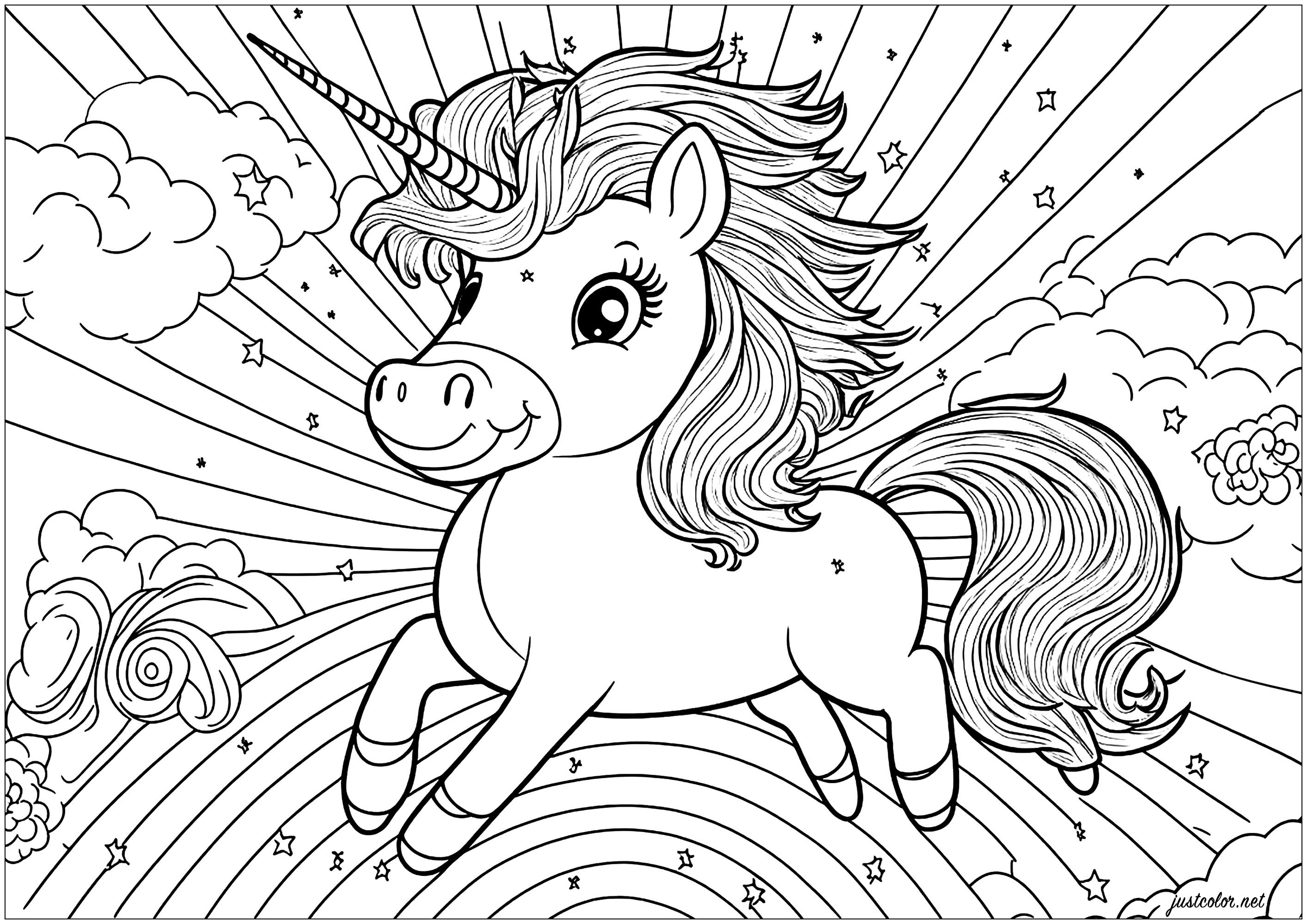 10 Desenhos de Unicórnio para Imprimir e Colorir  Unicorn coloring pages,  Coloring pages, Coloring books