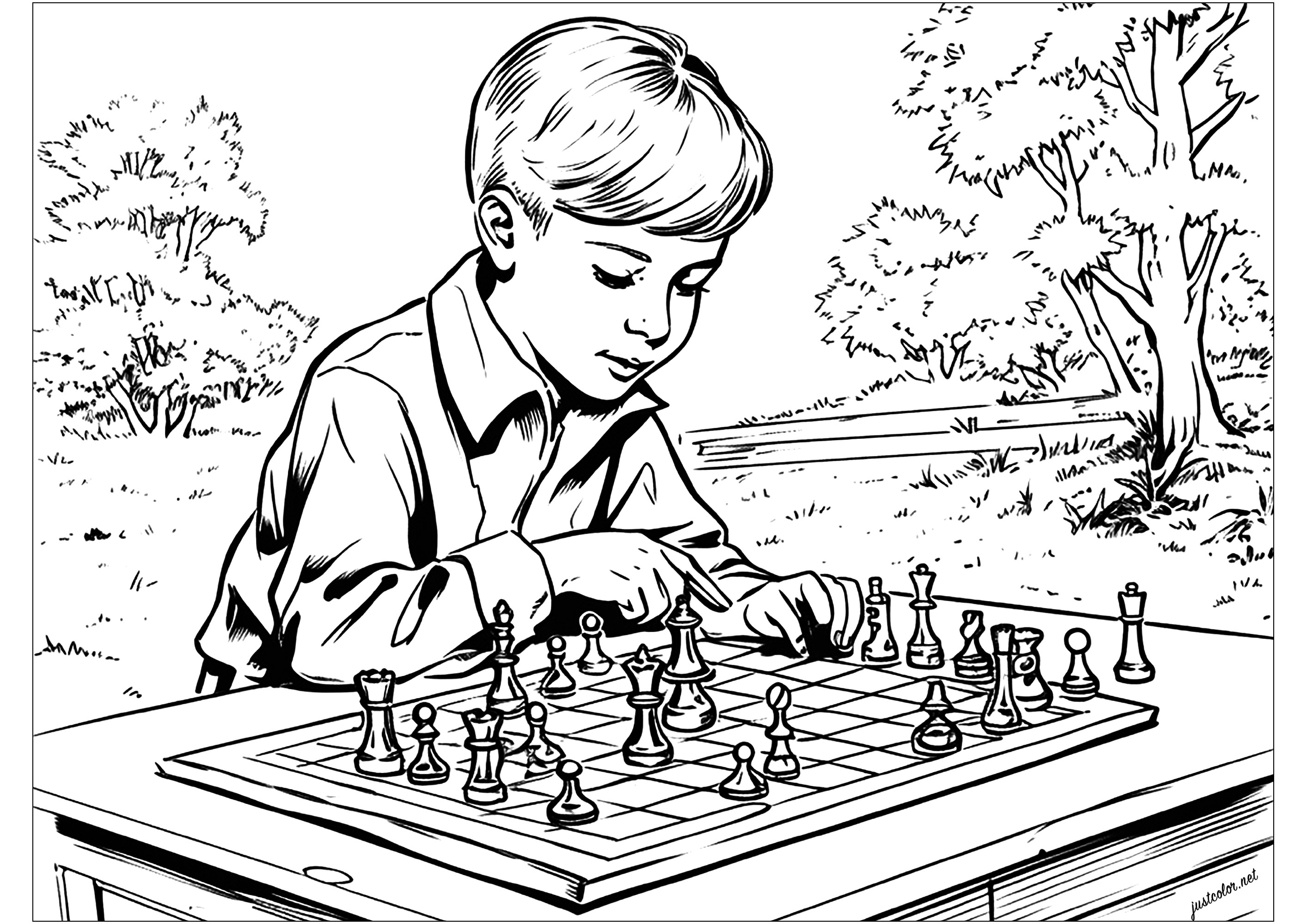 Páginas para colorir de tabuleiro de xadrez para crianças - páginas para  colorir gratuitas para impressão