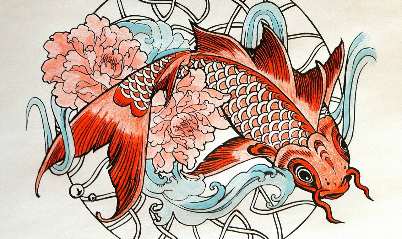 Tutorial : Carp Mandala with Colouring pencils by Sophie - Coloring ...