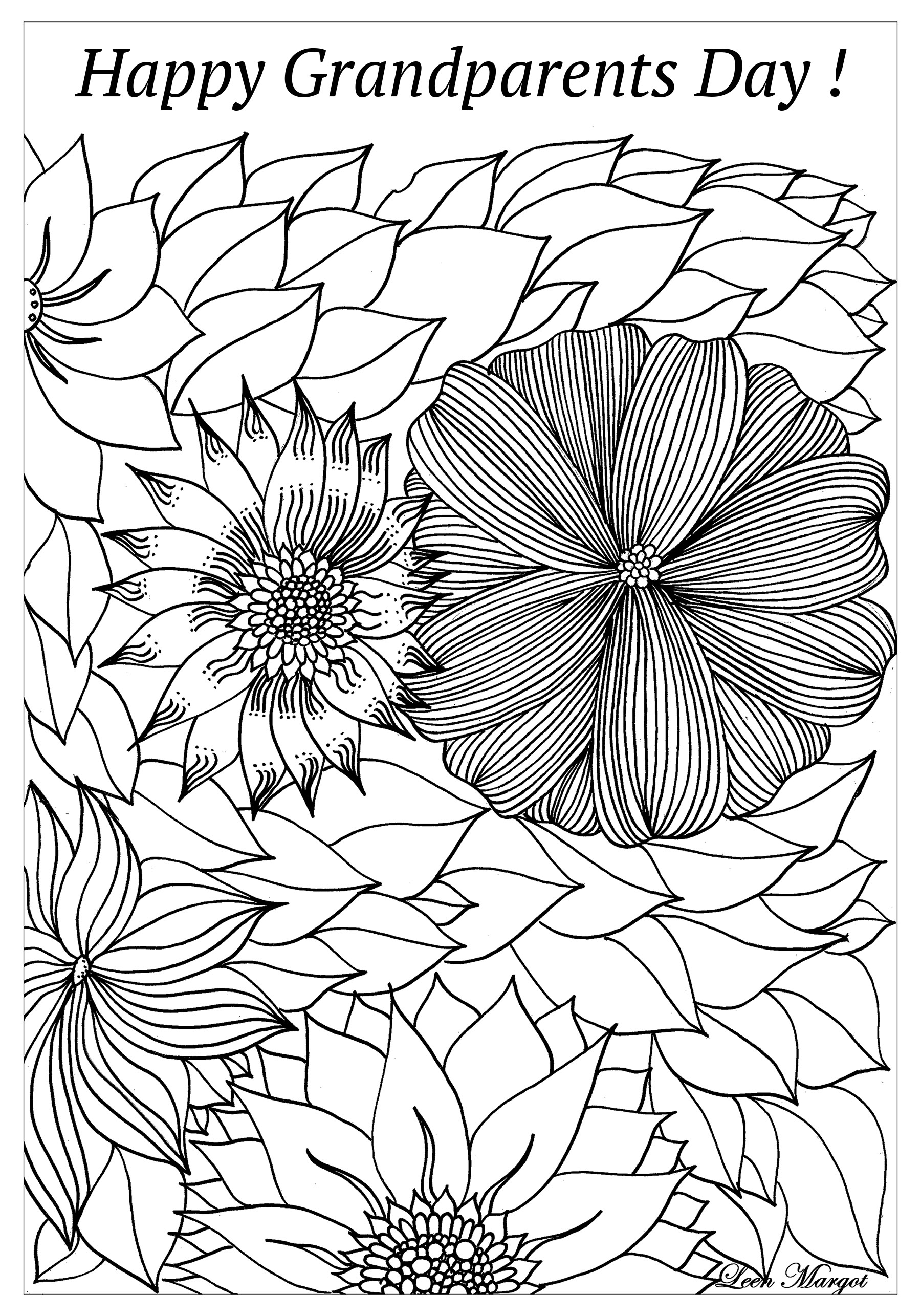 Grandparents Day coloring pages for adults