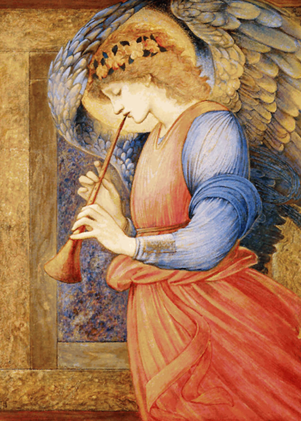 Edward Burne Jones - An Angel playing a flageolet - Masterpieces Adult ...