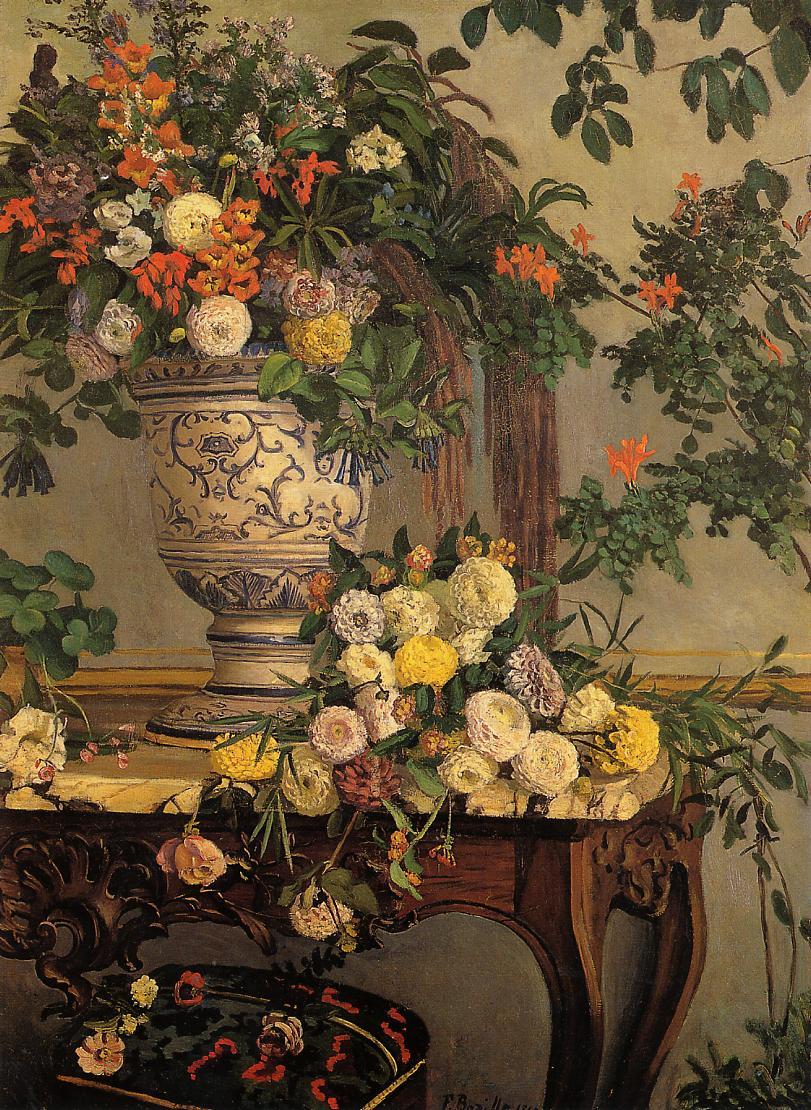 Frédéric Bazille - Flowers - Masterpieces Adult Coloring Pages