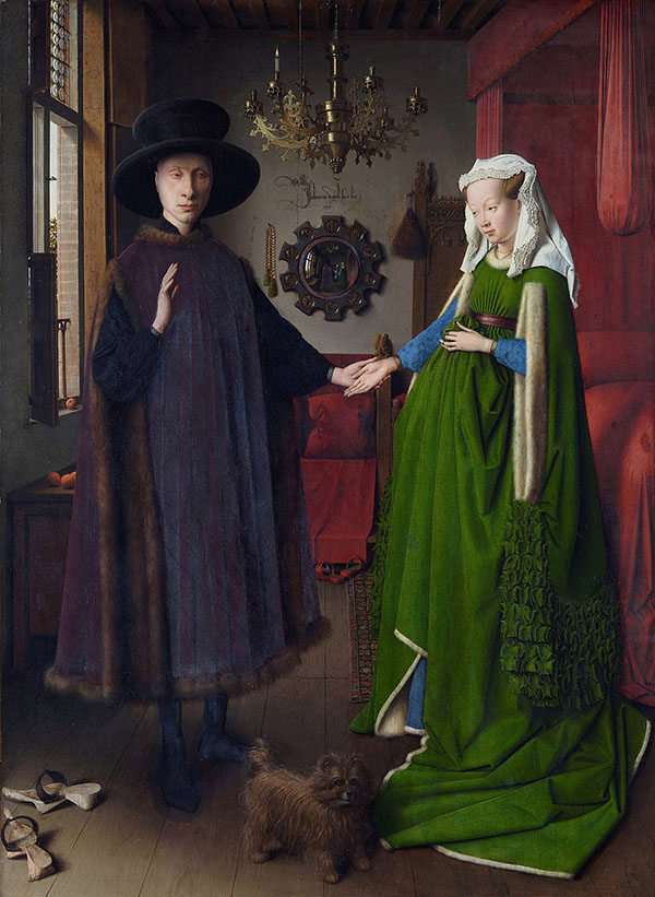 Jan Van Eyck The Arnolfini Portrait Masterpieces Adult Coloring Pages