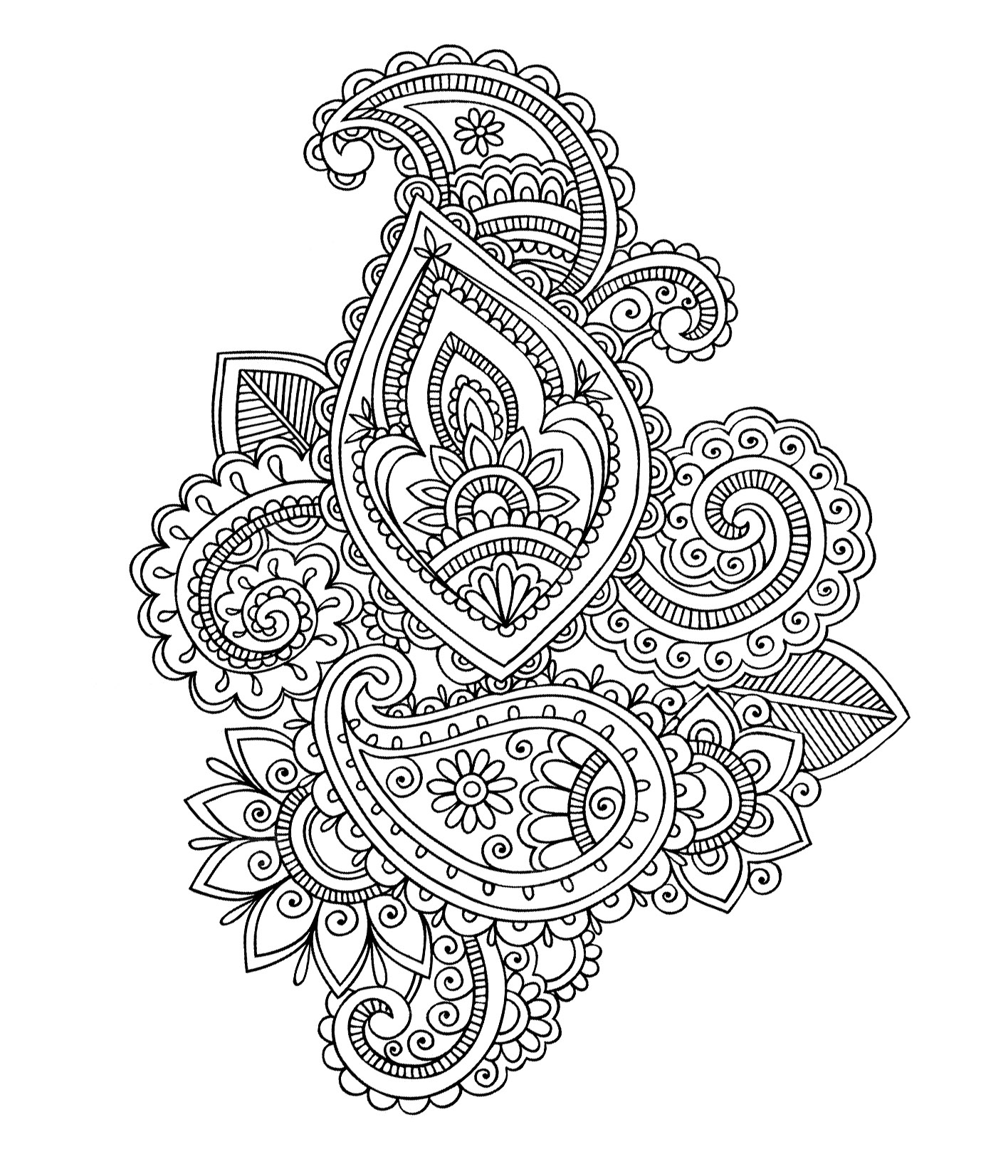 Paisley cashemire - Oriental Adult Coloring Pages - Page coloring-oriental/