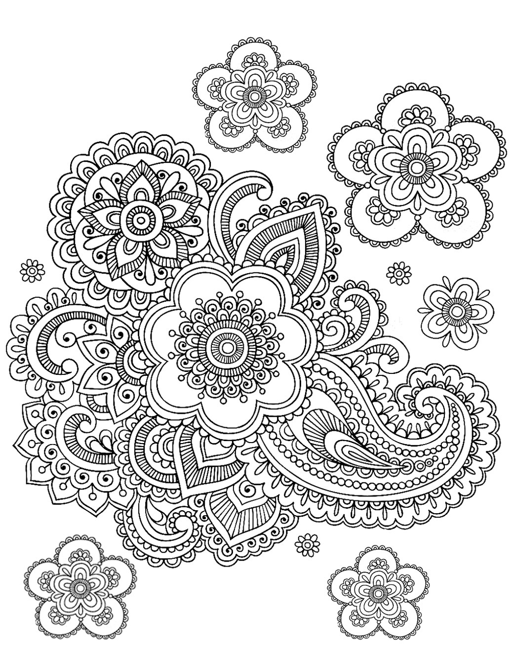 Paisley Heart Coloring Pages