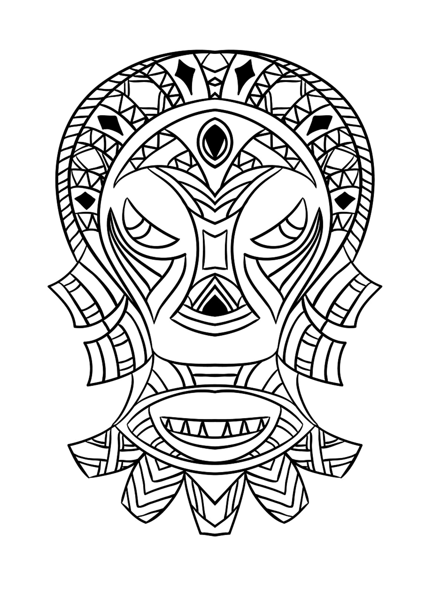 african tribe mask cut out