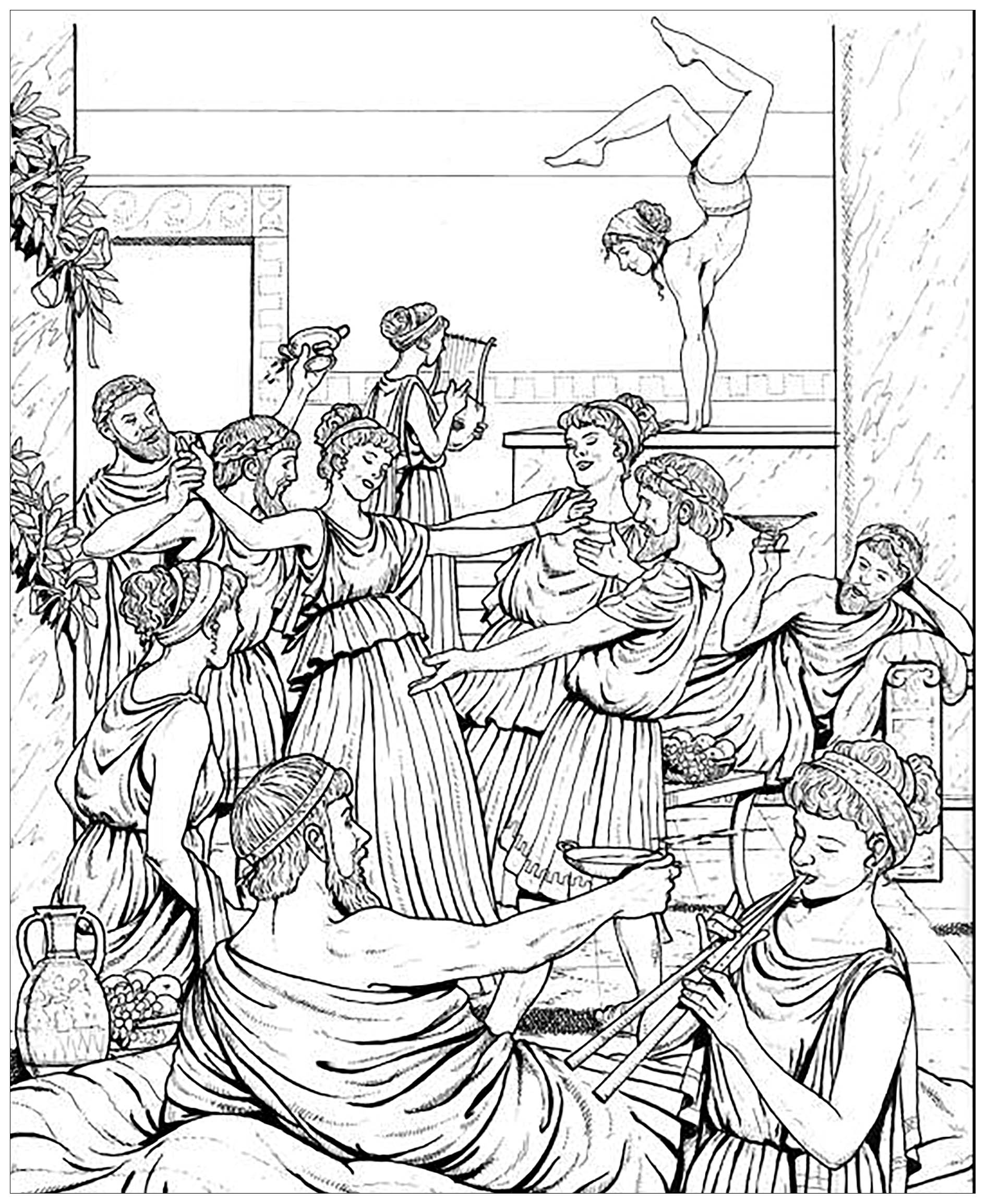 ancient greek art coloring pages