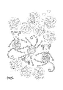 Year of the Monkey coloring pages   2