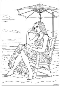 woman coloring page