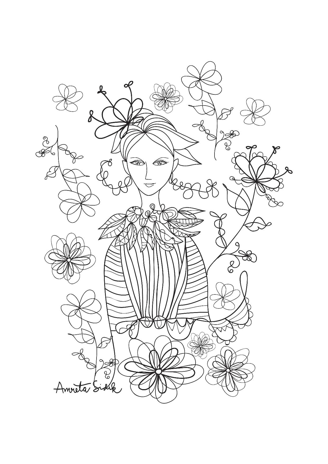Flowers girl - 2 - Image with : Woman, Artist : Amreta Sidik