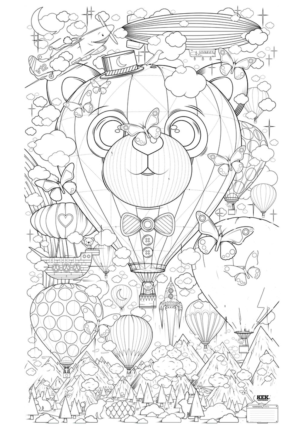 70 Hot Air Balloon Coloring Pages For Adults Download Free Images