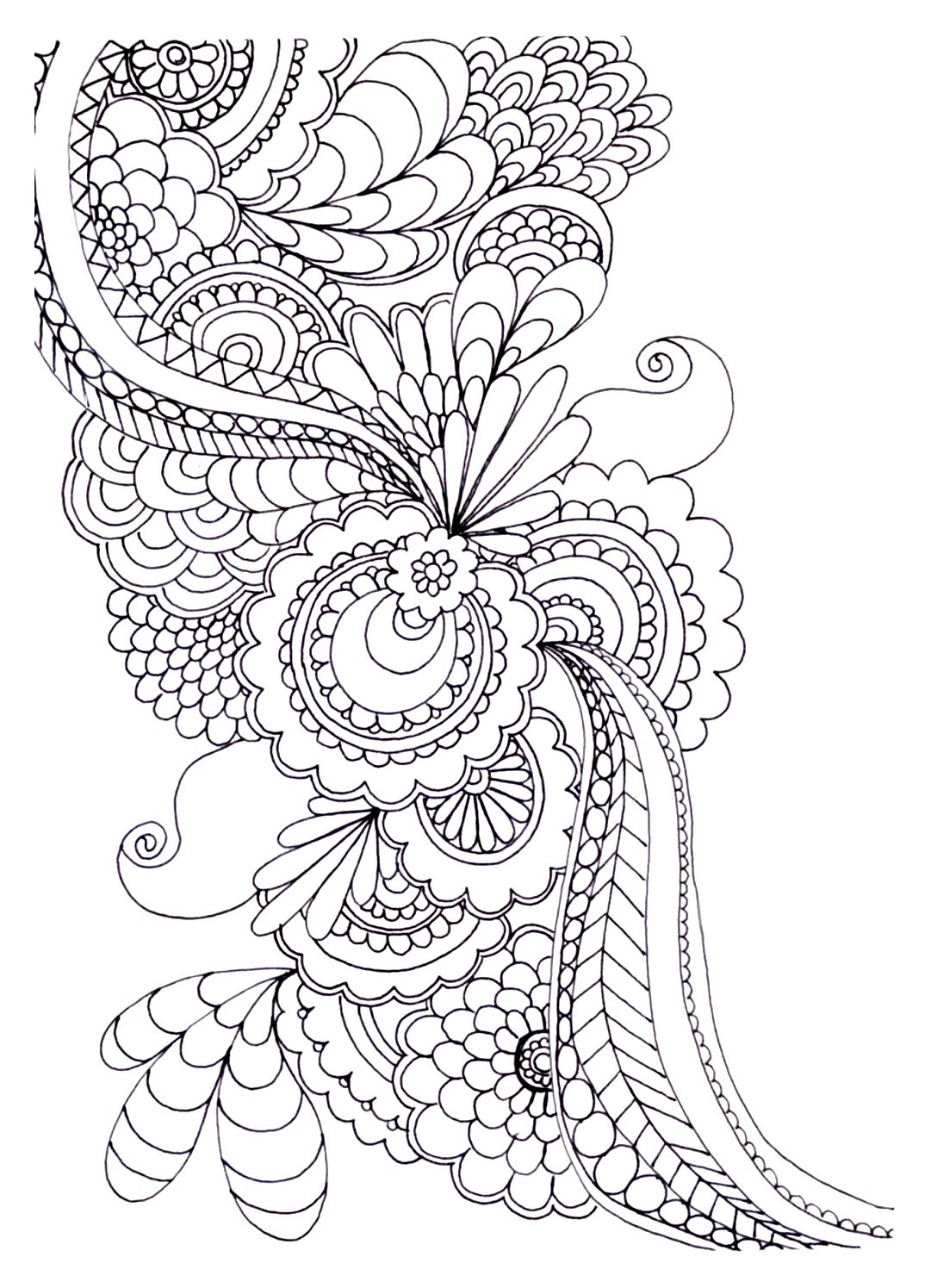 Zen anti stress to print drawing flowers Anti stress Adult Coloring Pages