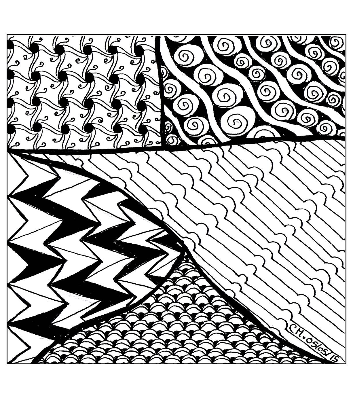 'Illusion', exclusive coloring page See the original work, Artist : Cathy M