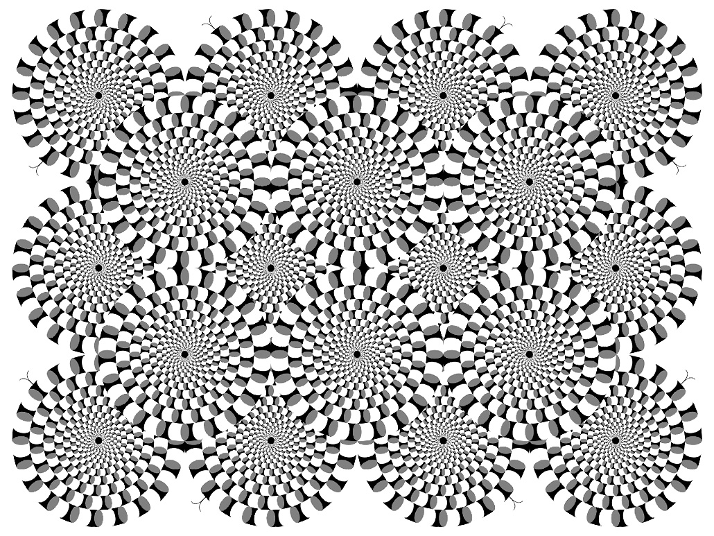 Image with multiple circles assembled for an optical illusion