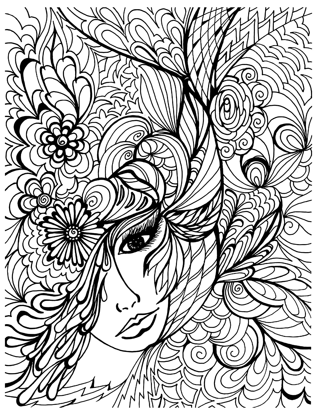 Download Face vegetation - Anti stress Adult Coloring Pages - Page 2/