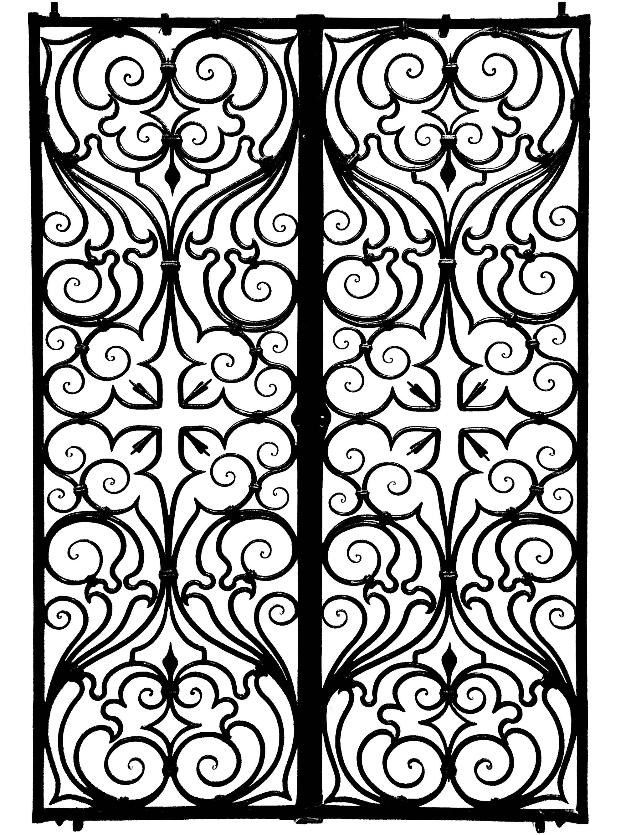 Coloring page created from a picture of a church gate (Italy, 17th century)