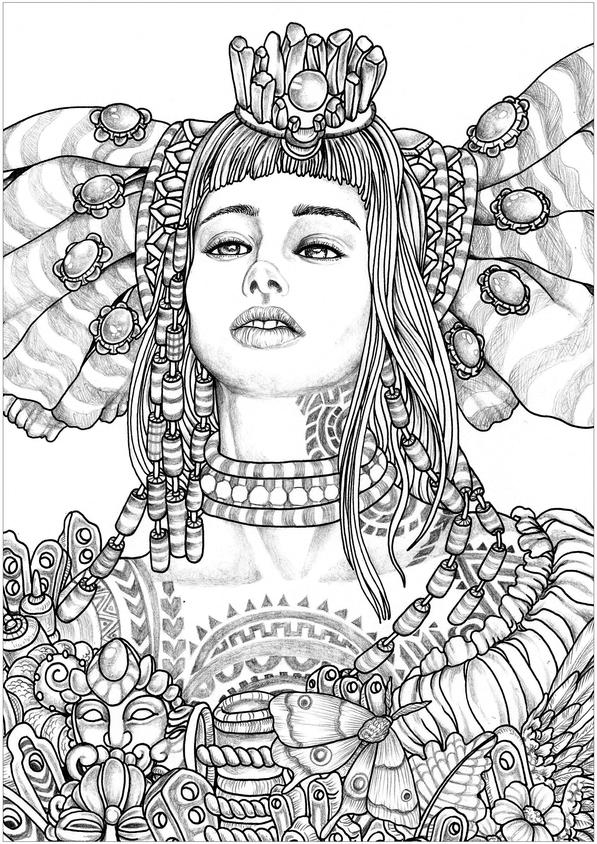 Imahination - 1. Imahinasyon woman: First character (Imahinasyon means Imagination in Tagalog: Tagalog is a regional language, spoken mainly in Southeast Asia and particularly in the Philippines), Artist : Mardel Rubio