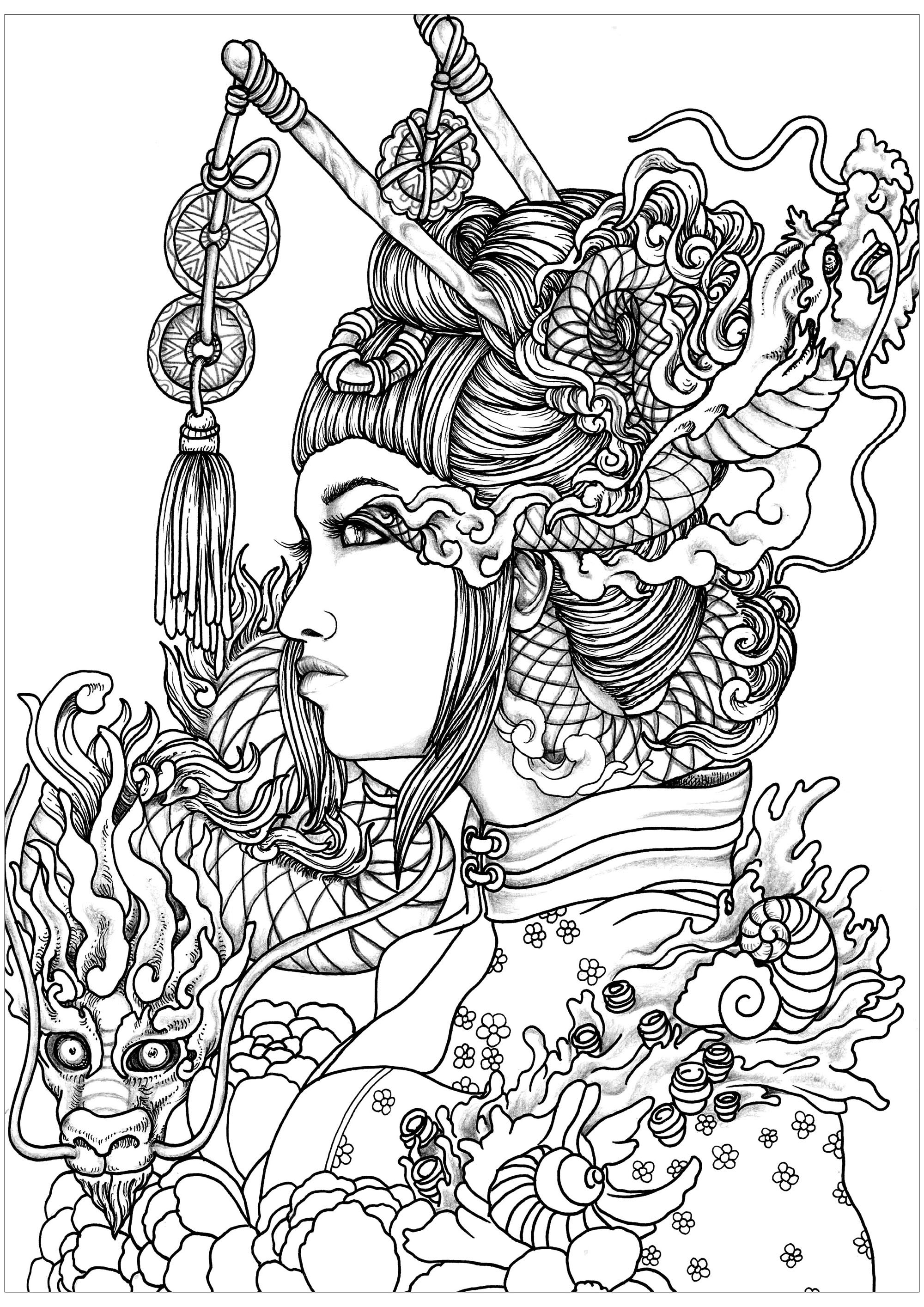 Woman Coloring Pages for Adults