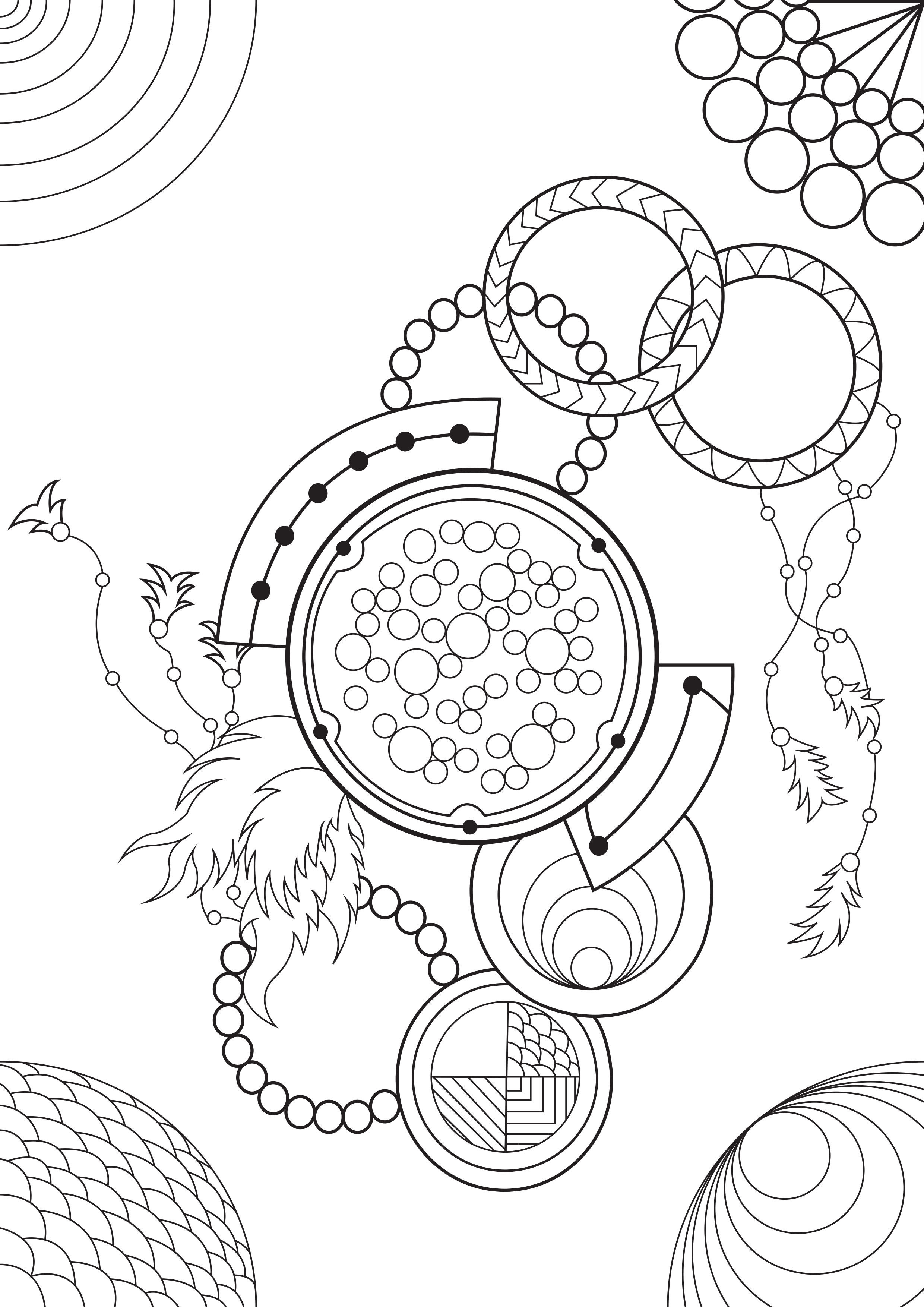 Adult coloring pages can be therapeutic, relaxing, calming, problem solving, and organizational. Here is a good example, Artist : Gamma