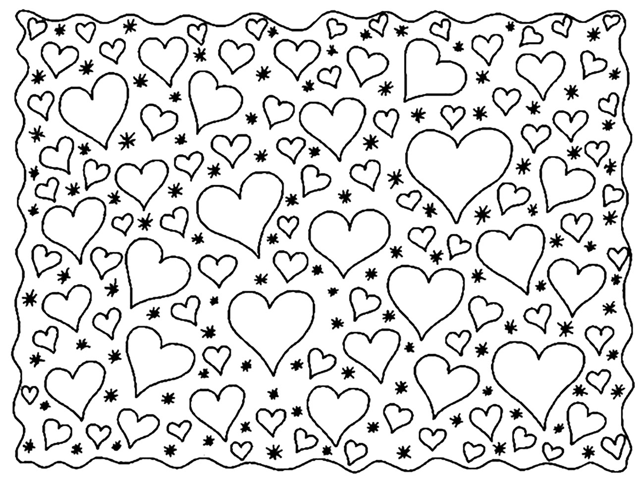 Pretty hearts to color  Anti stress Adult Coloring Pages