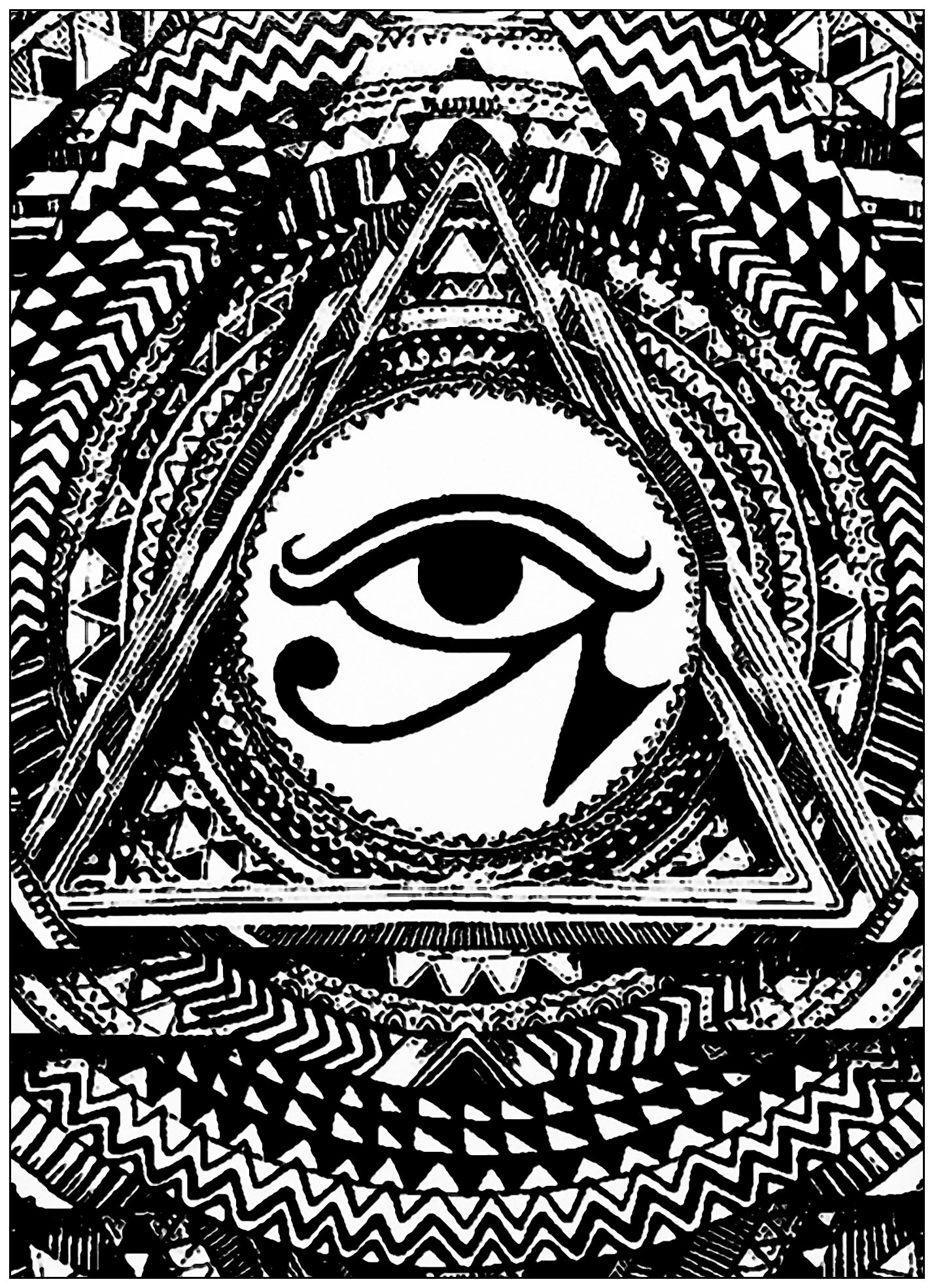 Eye of Horus - Anti stress Adult Coloring Pages
