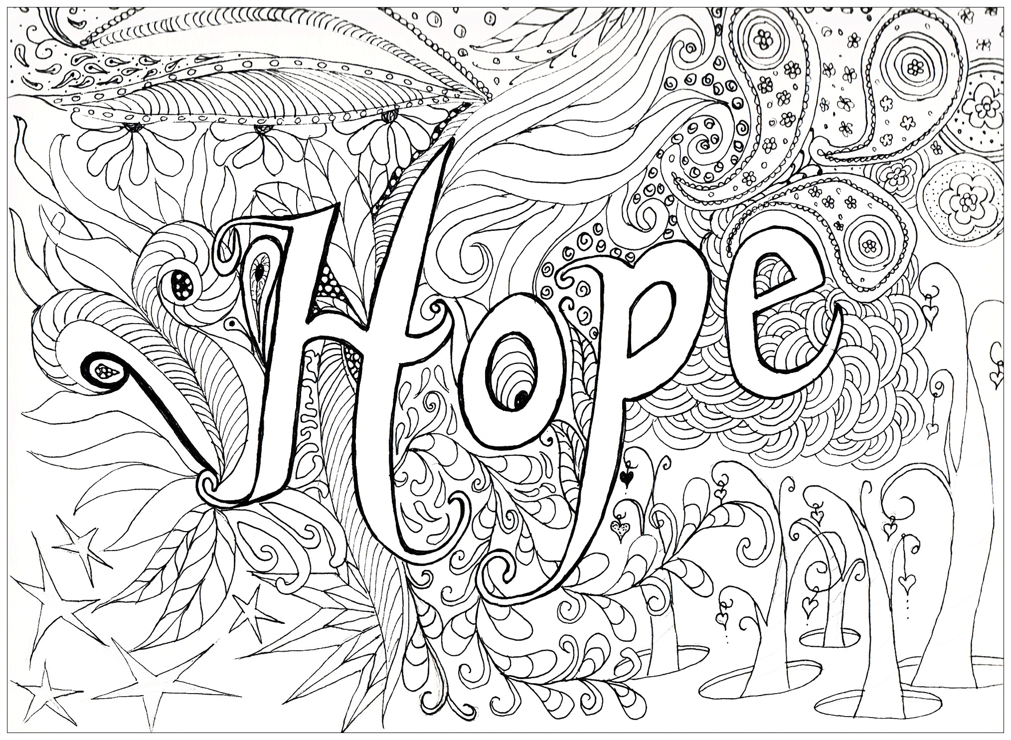 Hope - Anti stress Adult Coloring Pages