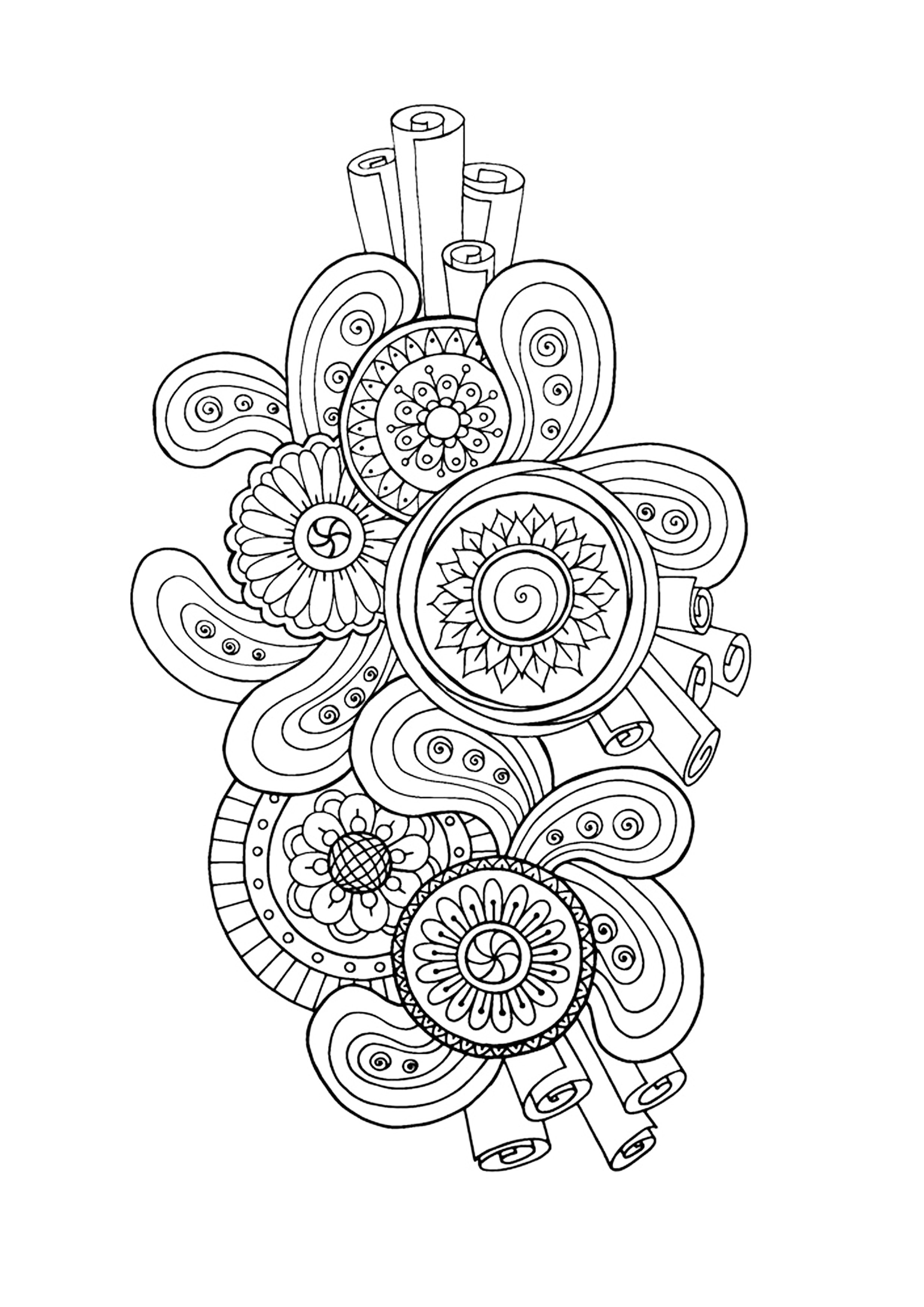 coloring pages abstract flowers