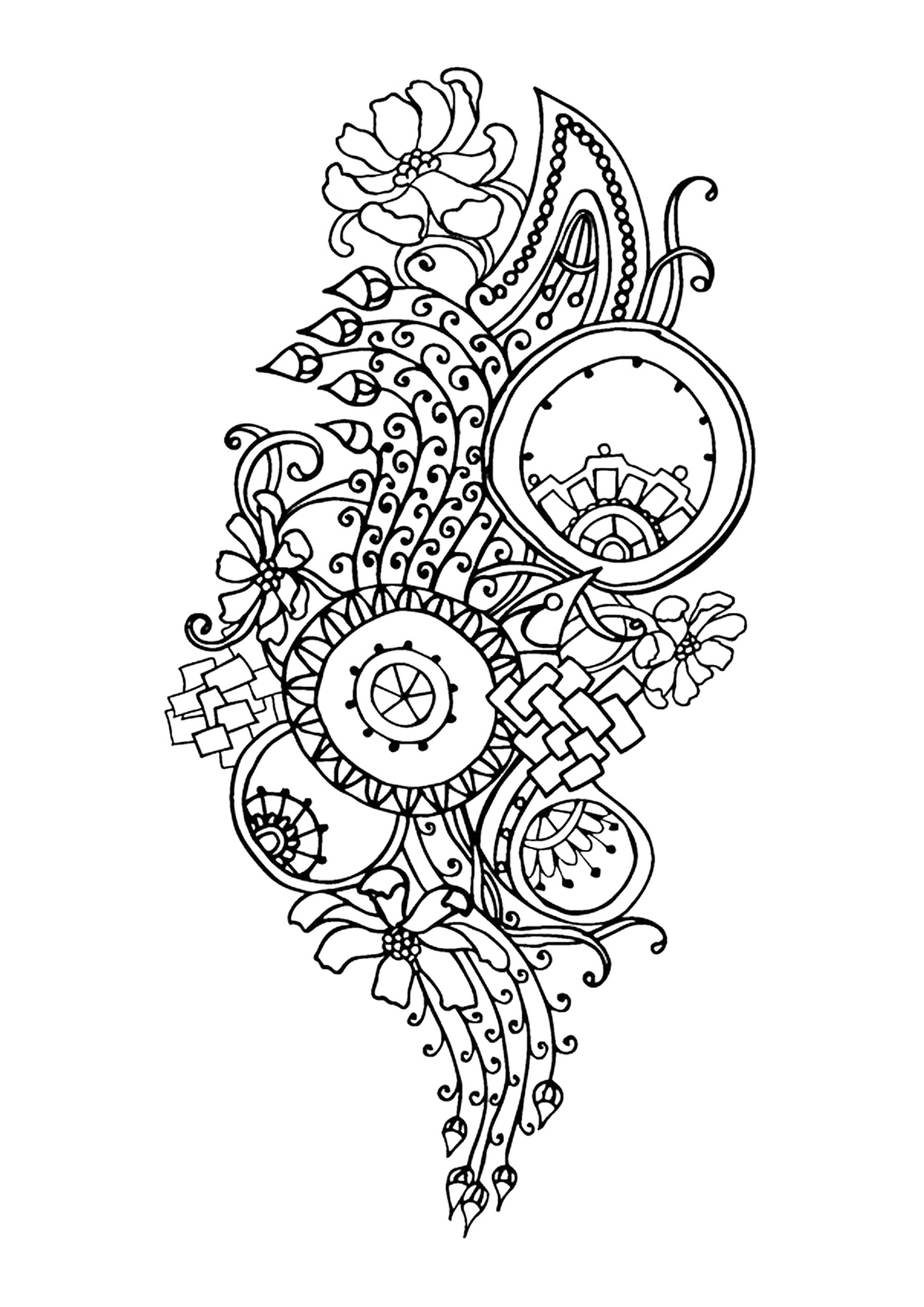 Zen antistress abstract pattern inspired - Anti stress Adult Coloring Pages
