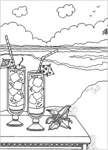 Coloring cocktails on the beach