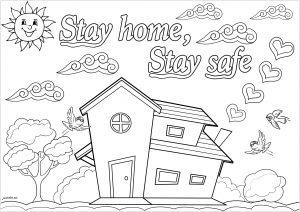 Coloring stay home stay safe