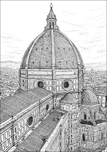 Majestic panorama of Florence Cathedral (Duomo)