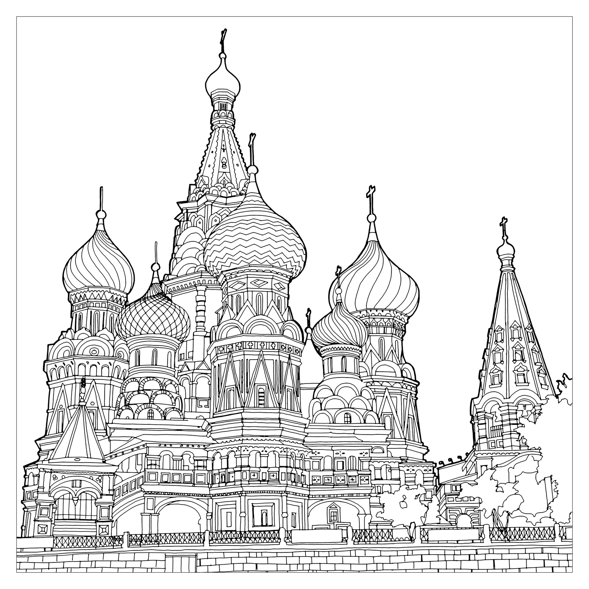 The splendid and extraordinary cathedral with the multiple colors of Moscow, Artist : Steve Mc. Donald