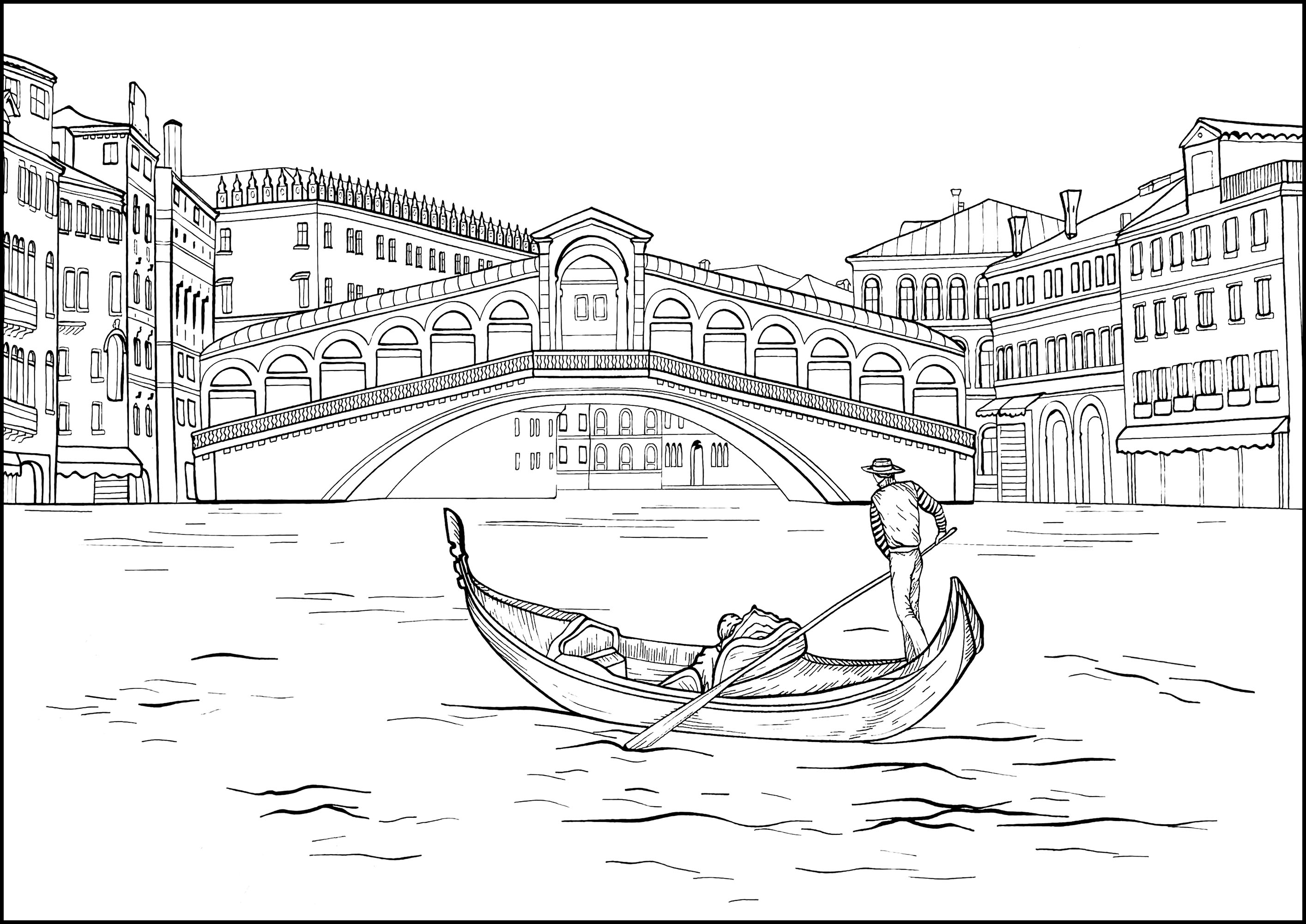 The Rialto Bridge in Venice, and a gondola - Architecture, Cities and ...