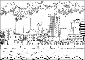 Coloring montreal drawing