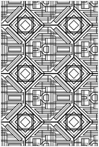 Coloring art deco complex pattern