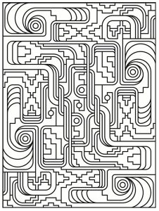 Coloring art deco simple pattern