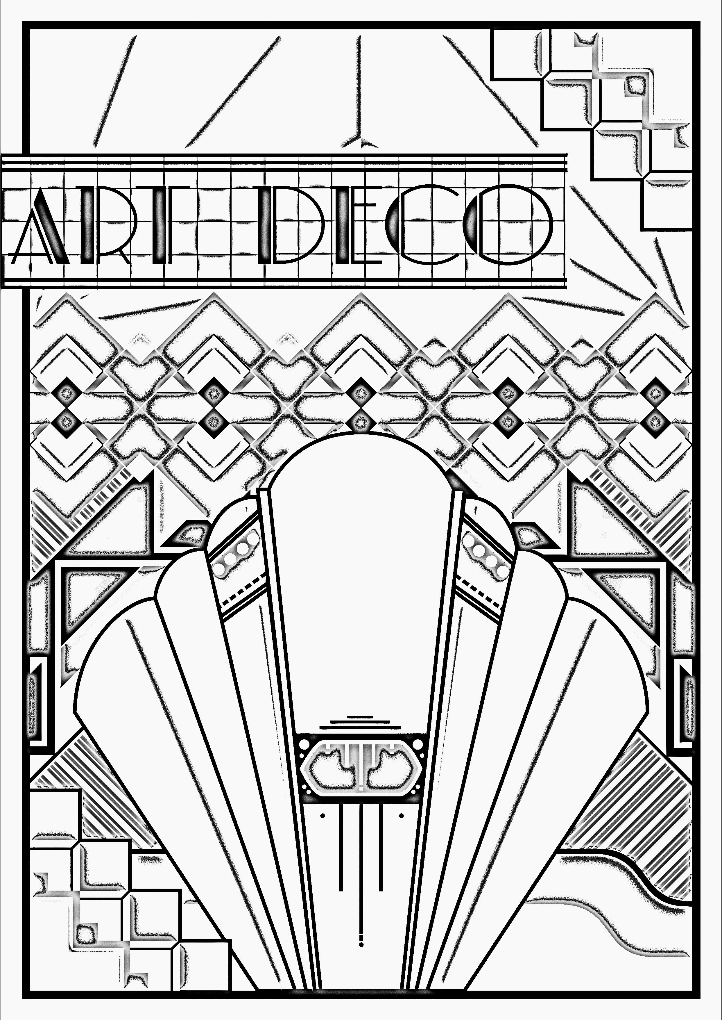 Art deco poster - Art Adult Coloring Pages