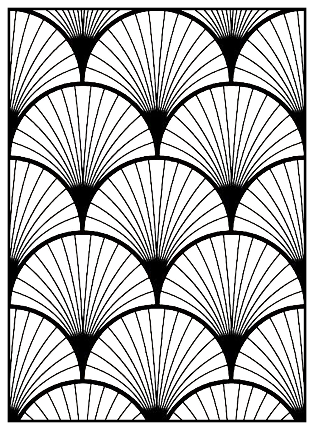 Download Geometric patterns art deco 3 - Art Deco Adult Coloring Pages