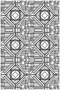 Coloring art deco complex pattern