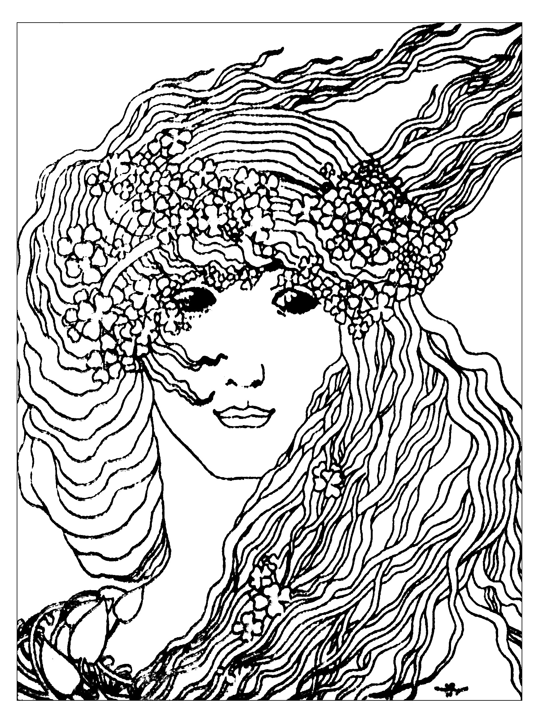 Coloring page from 'Climax' by Aubrey Vincent Beardsley (1893)