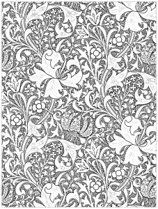 Coloring page art nouveau J H Dearles Golden Lily 1899