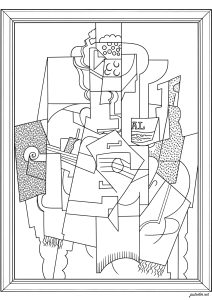 Pablo Picasso Compotier avec fruits, violon et verre (1914)