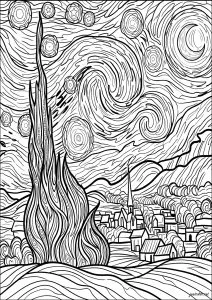 Revised version of Van Gogh's Starry Night