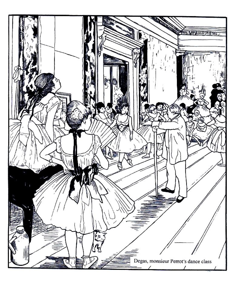 Edgar Degas Dance Class Masterpieces Adult Coloring Pages