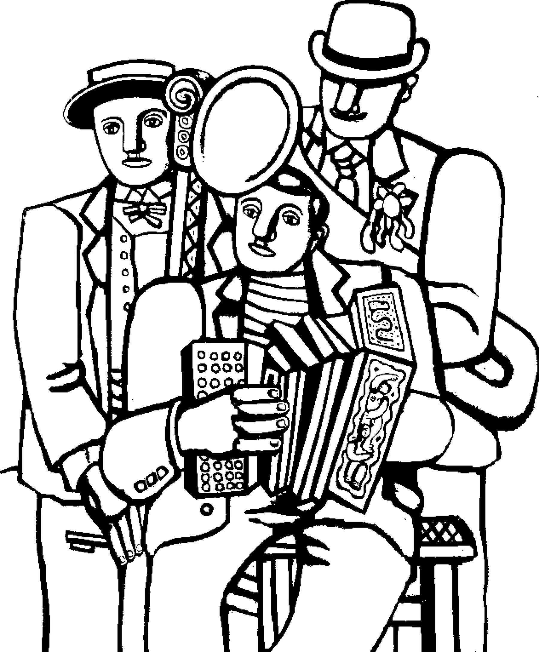 Fernand leger   three musicians - Image with : Music, Fernand Leger