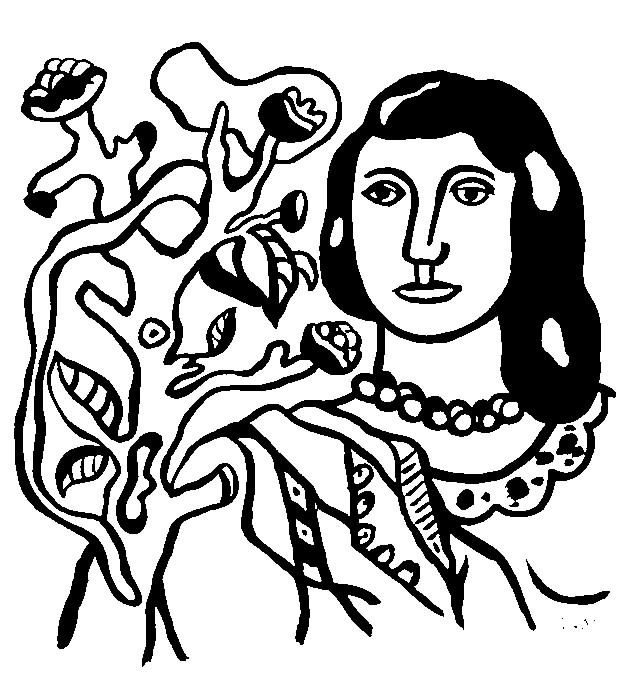 Fernand leger   woman with flower - Image with : Fernand Leger, Woman