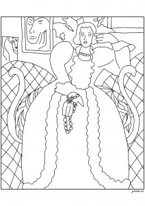 Coloring matisse the large blue robe and mimosas
