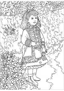 Coloring renoir a girl with a watering can