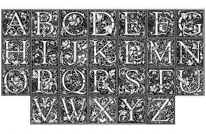 Coloring william morris alphabet 1