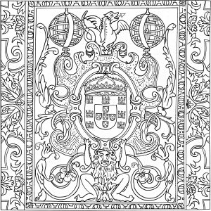 Coloring historical azulejo from portugal